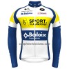 Maglia 2022 Sport Vlaanderen-Baloise Manica Lunga Giallo Blu Bianco Maglia 2022 Sport Vlaanderen-Baloise Manica Lunga Giallo Blu Bianco